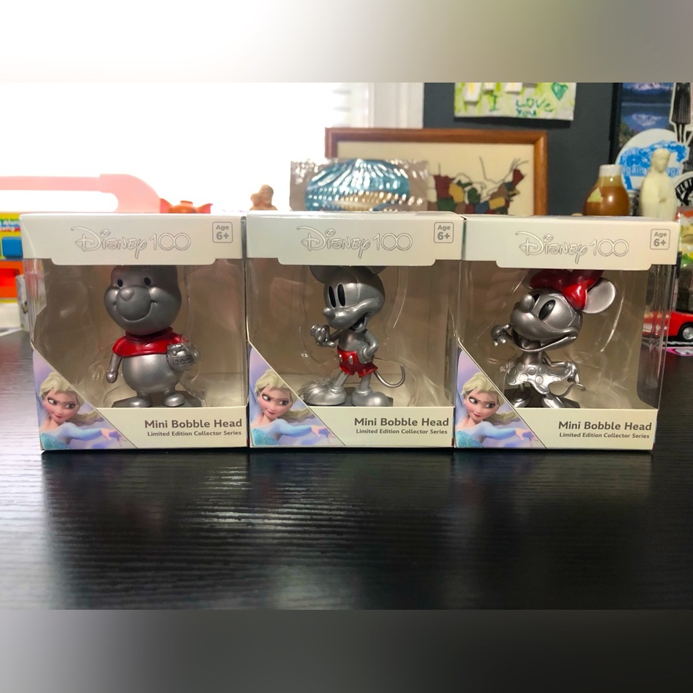 Disney 100 Limited Edition Mini Bobble Head: Pooh, Mickey & Minnie Mouse
